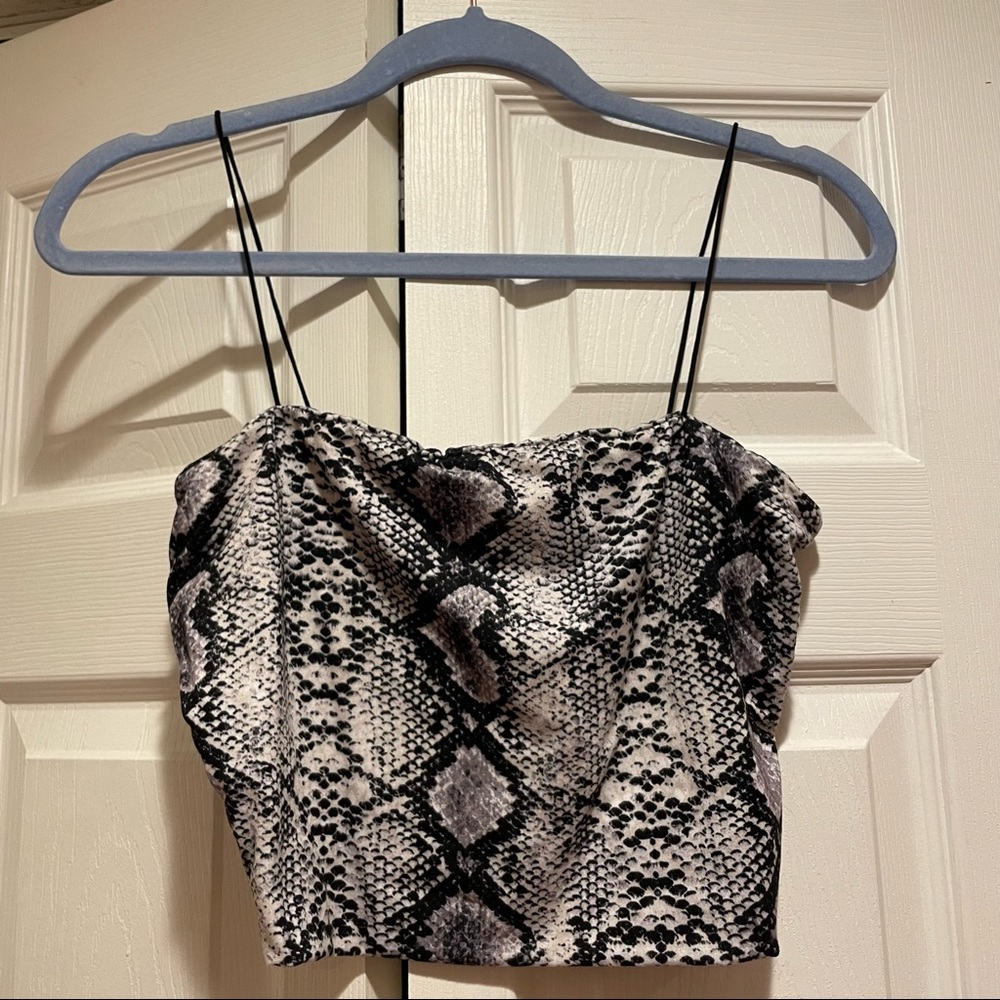Better Be Snakeskin Spaghetti Strap Crop Top